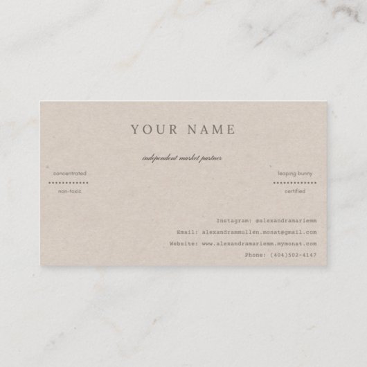 Carte de visite (Dos)