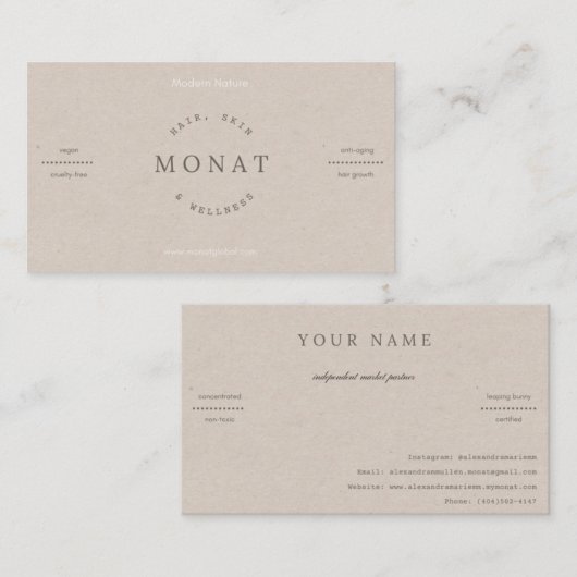 Carte de visite (Devant / Derrière)