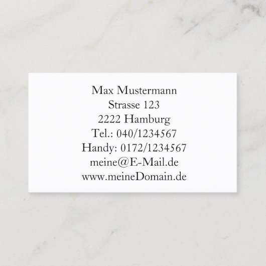 Carte de visite (Dos)