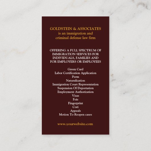 Carte de visite (Dos)