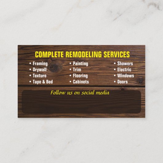 Carte de visite (Dos)