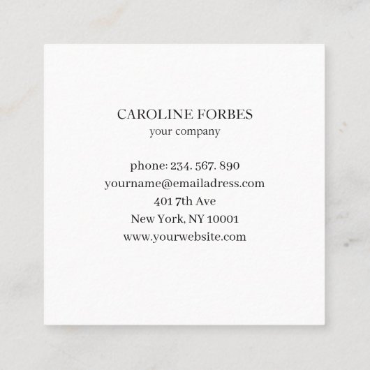 Carte de visite (Dos)