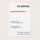 Carte de visite (Dos)