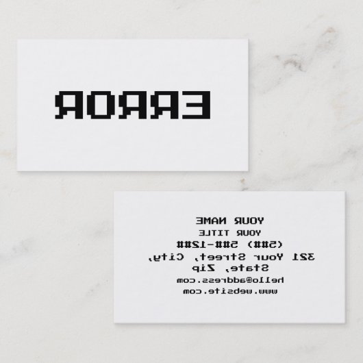 CARTE DE VISITE ЯOЯЯƎ | ERROR (Devant / Derrière)