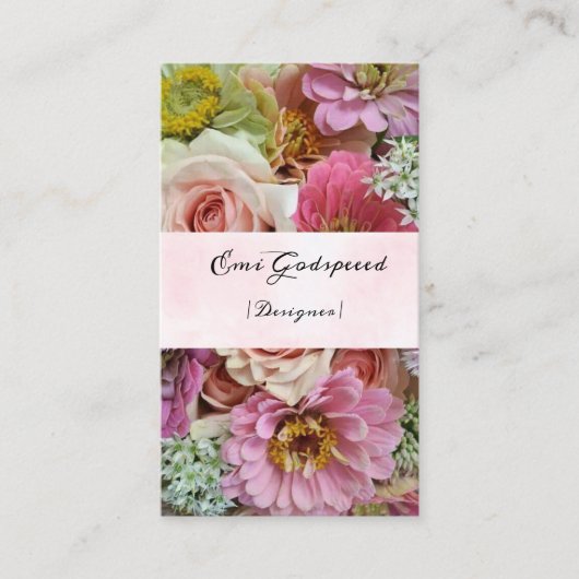 CARTE DE VISITE たくさんの花のオシャレな名刺 (Devant)