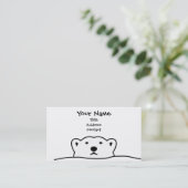 Carte De Visite 【のぞくホッキョクグマ】 Looking polar bear (Debout devant)