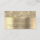 CARTE DE VISITE アイボリーの広い金ゴールドのダイヤモンドのストライプのグリッターVIP (Devant)