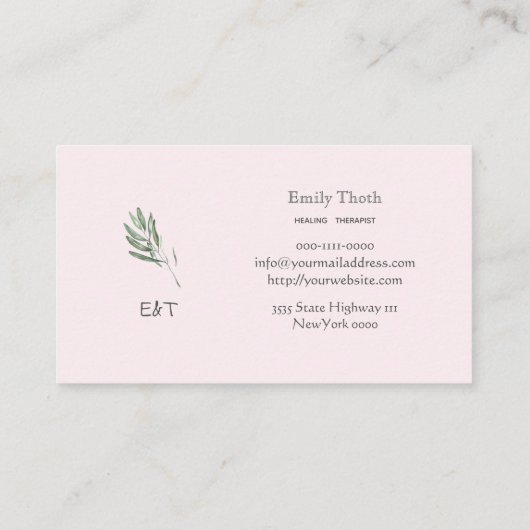CARTE DE VISITE オリーブの葉のシンプルな (Dos)