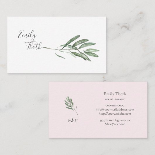 CARTE DE VISITE オリーブの葉のシンプルな (Devant / Derrière)
