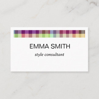 CARTE DE VISITE カラフルでキュートでポップな色合いのギンガムチェックの名刺