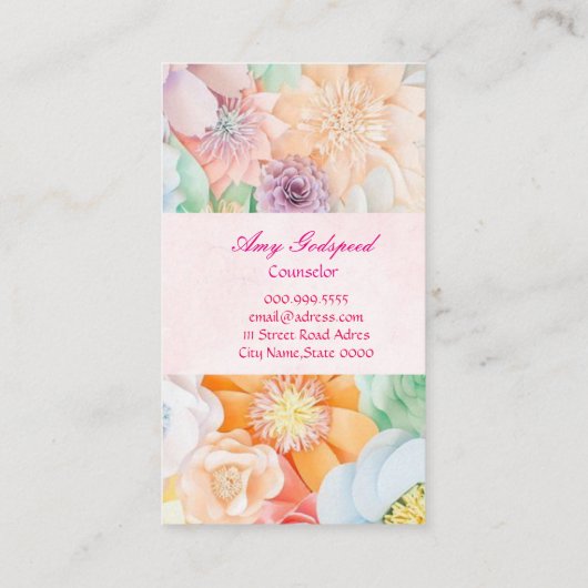 CARTE DE VISITE カラフルなお花の名刺 (Dos)