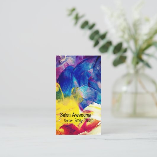 CARTE DE VISITE カラフルなペイントのデザイン (Debout devant)