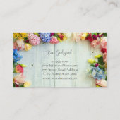 CARTE DE VISITE カラフルな花の明るくてカワイイデザイン (Dos)