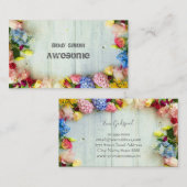 CARTE DE VISITE カラフルな花の明るくてカワイイデザイン (Devant / Derrière)