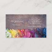 CARTE DE VISITE カラフルな葉や花のおしゃれな名刺 (Dos)