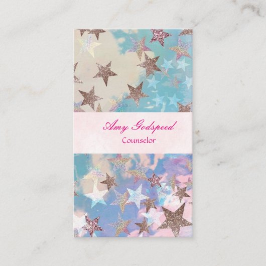 CARTE DE VISITE キラキラ星のおしゃれな名刺 (Devant)