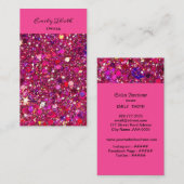 CARTE DE VISITE キラキラ　ピンクのきらめくデザイン (Devant / Derrière)