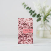 CARTE DE VISITE クラシカルなピンク色のバラ (Debout devant)
