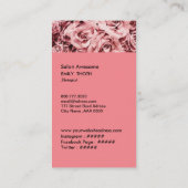 CARTE DE VISITE クラシカルなピンク色のバラ (Dos)