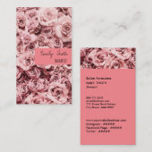 CARTE DE VISITE クラシカルなピンク色のバラ (Devant / Derrière)