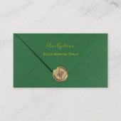 CARTE DE VISITE グリーンカラーのレター風デザイン (Devant)
