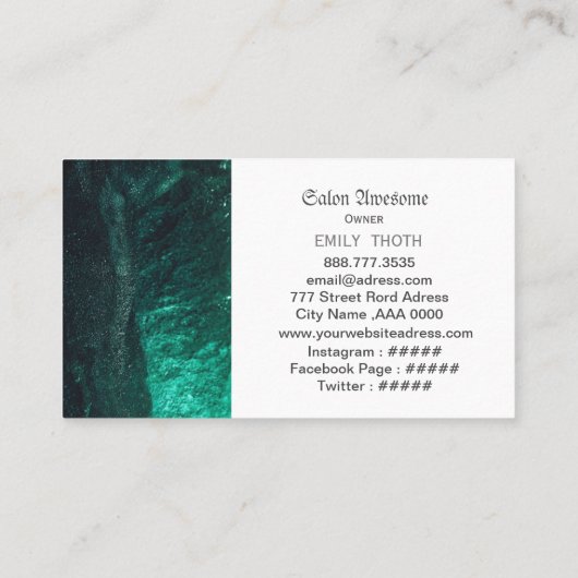 CARTE DE VISITE ディープグリーンのグラデーションが綺麗な (Dos)