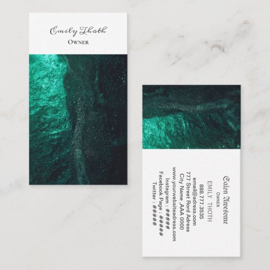 CARTE DE VISITE ディープグリーンのグラデーションが綺麗な (Devant / Derrière)