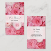 CARTE DE VISITE ピンクの花のかわいい名刺 (Devant / Derrière)