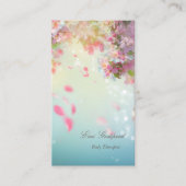 CARTE DE VISITE ピンクの花びらが舞うオシャレな名刺 (Devant)