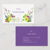 CARTE DE VISITE フラワーアレンジメント 水彩イラスト (Devant / Derrière)