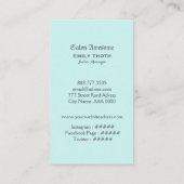 CARTE DE VISITE ブルーグリーンのウォーター水のデザイン (Dos)