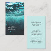 CARTE DE VISITE ブルーグリーンのウォーター水のデザイン (Devant / Derrière)