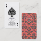 CARTE DE VISITE ユニークなスペードエースのトランプ柄 オシャレ (Devant / Derrière)