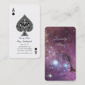 CARTE DE VISITE ユニークなスペードエースのトランプ柄 オシャレ 宇宙 (Devant / Derrière)