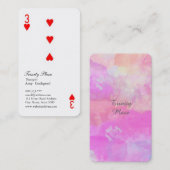 CARTE DE VISITE ユニークなハートのトランプ柄　オシャレな女性の (Devant / Derrière)