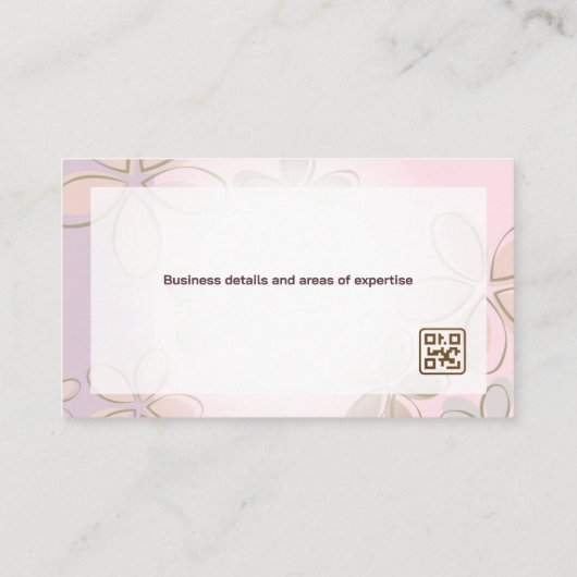 CARTE DE VISITE 写真入り 花柄 パープル ピンク 美しい サロン スクール 美容 名刺♡ (Dos)