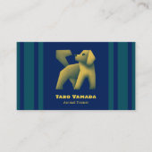 Carte De Visite 名刺 Square Dog ストライプ / ブルー Business Card (Devant)
