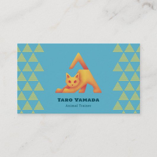 Carte De Visite 名刺 Triangle Cat 猫 トライアングル / 水色 Business Card (Devant)