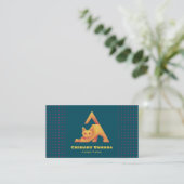 Carte De Visite 名刺 Triangle Cat 猫 ドット / グリーン Business Card (Debout devant)