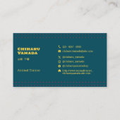 Carte De Visite 名刺 Triangle Cat 猫 ドット / グリーン Business Card (Dos)