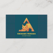 Carte De Visite 名刺 Triangle Cat 猫 ドット / グリーン Business Card (Devant)