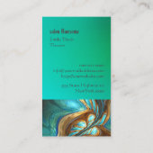 CARTE DE VISITE 孔雀をイメージしたキレイな青と緑の (Dos)