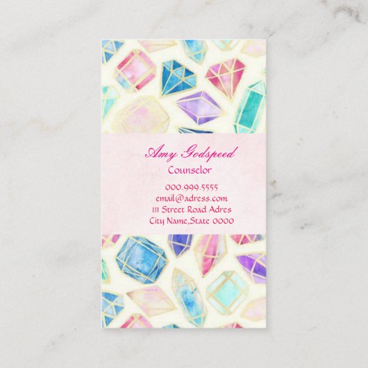 CARTE DE VISITE 宝石のイラスト名刺 (Dos)