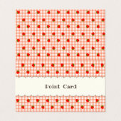 CARTE DE VISITE 文字　カスタム　いちご＆チェック（オレンジ）   名刺 (Extérieur déplié)