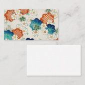 CARTE DE VISITE 日本の美しいヴィンテージな花柄模様 (Devant / Derrière)