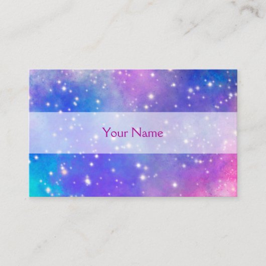 CARTE DE VISITE 星がキラキラ輝く宇宙のイラストを使った名刺 (Devant)