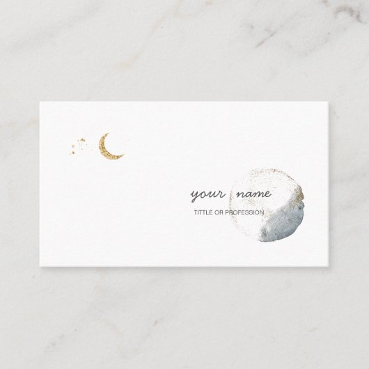 CARTE DE VISITE 月・太陽・惑星 シンプルな名刺 ・ビジネスカード・ショップカード 名刺 (Devant)