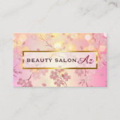 CARTE DE VISITE 桜とゴールド ピンク 美しい サロン スクール 美容 名刺♡ (Devant)