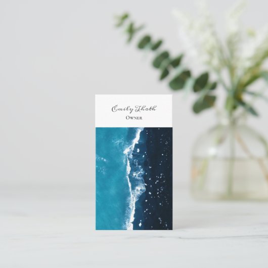 CARTE DE VISITE 海のグラデーションデザイン (Debout devant)