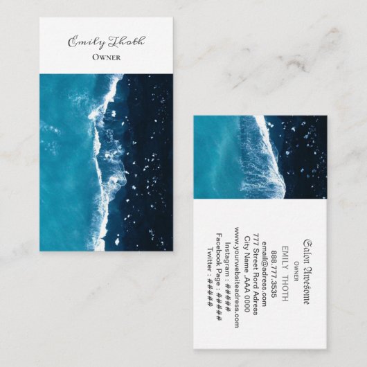 CARTE DE VISITE 海のグラデーションデザイン (Devant / Derrière)